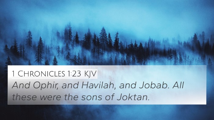 1 Chronicles 1:23 KJV 4K Wallpaper - And Ophir, and Havilah, and Jobab. All these were - 4K Wallpaper Bible Verse