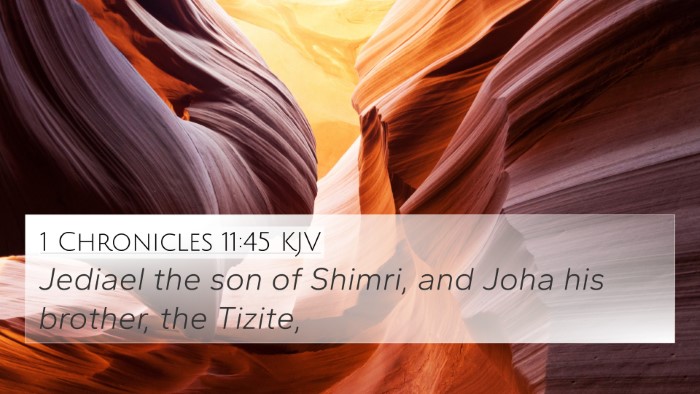 1 Chronicles 11:45 KJV 4K Wallpaper - Jediael the son of Shimri, and Joha his brother, - 4K Wallpaper Bible Verse