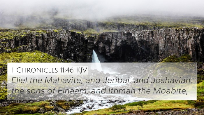 1 Chronicles 11:46 KJV 4K Wallpaper - Eliel the Mahavite, and Jeribai, and Joshaviah, - 4K Wallpaper Bible Verse