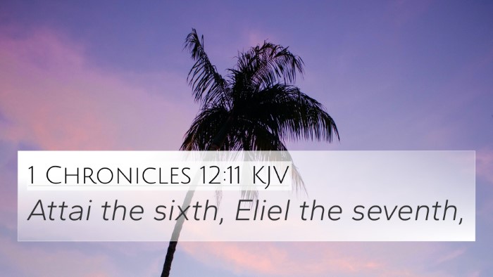 1 Chronicles 12:11 KJV 4K Wallpaper - Attai the sixth, Eliel the - 4K Wallpaper Bible Verse