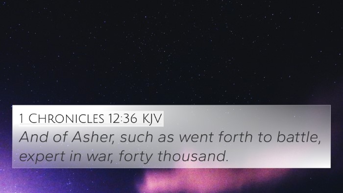 1 Chronicles 12:36 KJV 4K Wallpaper - And of Asher, such as went forth to battle, - 4K Wallpaper Bible Verse