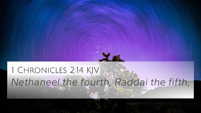 1 Chronicles 2:14 KJV 4K Wallpaper - Nethaneel the fourth, Raddai the - 4K Wallpaper Bible Verse