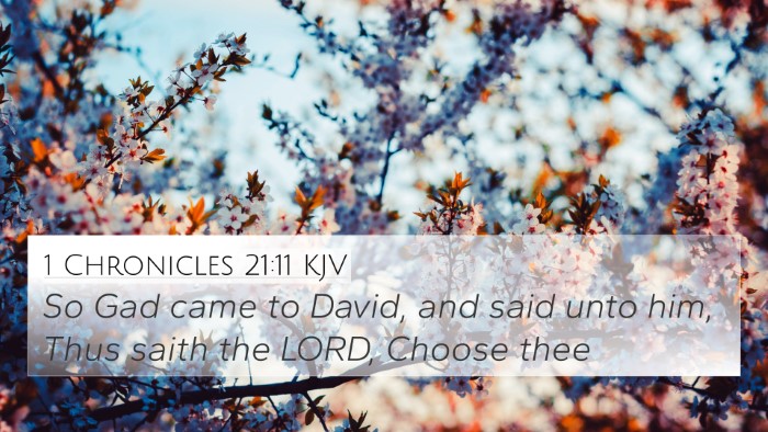 1 Chronicles 21:11 KJV Bible Verse Image