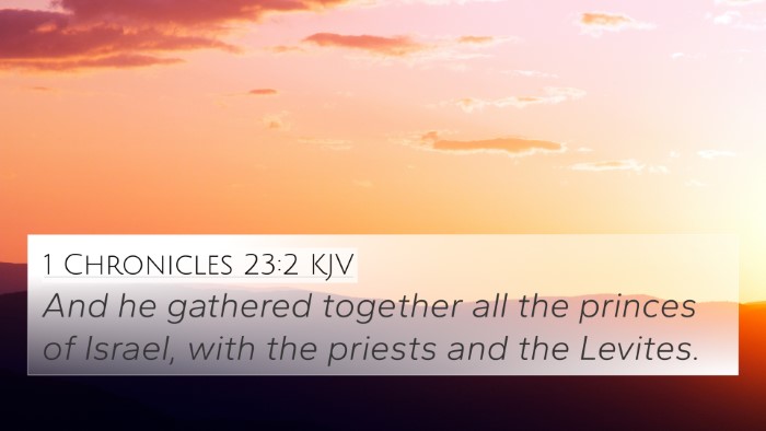 1 Chronicles 23:2 KJV 4K Wallpaper - And he gathered together all the princes of - 4K Wallpaper Bible Verse