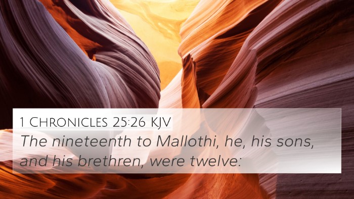 1 Chronicles 25:26 KJV 4K Wallpaper - The nineteenth to Mallothi, he, his sons, and his - 4K Wallpaper Bible Verse