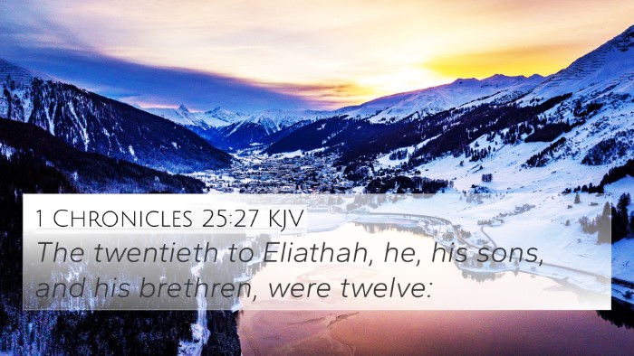 1 Chronicles 25:27 KJV 4K Wallpaper - The twentieth to Eliathah, he, his sons, and his - 4K Wallpaper Bible Verse