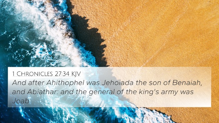 1 Chronicles 27:34 KJV 4K Wallpaper - And after Ahithophel was Jehoiada the son of - 4K Wallpaper Bible Verse