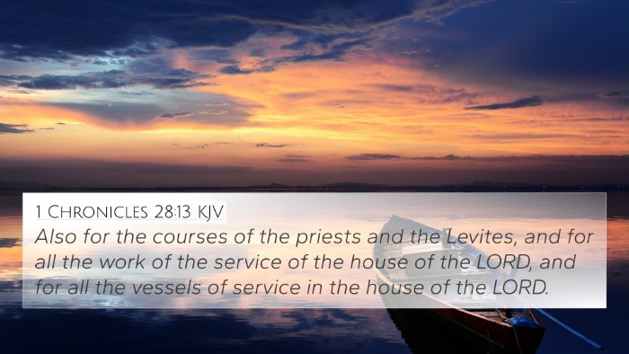 1 Chronicles 28:13 KJV Bible Verse Image