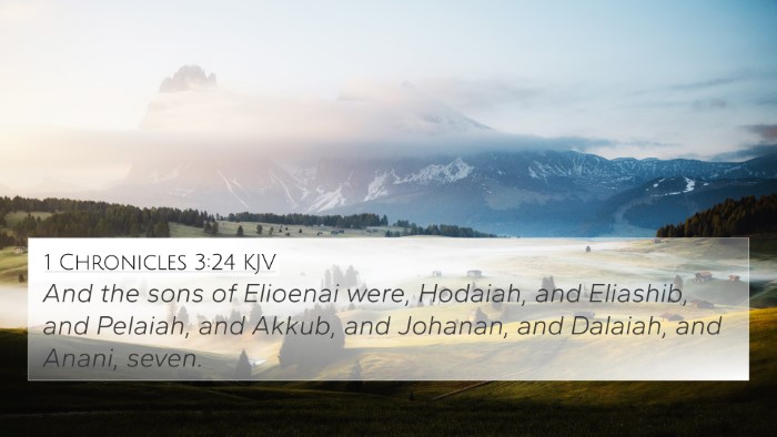 1 Chronicles 3:24 KJV 4K Wallpaper - And the sons of Elioenai were, Hodaiah, and - 4K Wallpaper Bible Verse