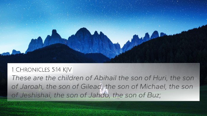1 Chronicles 5:14 KJV 4K Wallpaper - These are the children of Abihail the son of - 4K Wallpaper Bible Verse