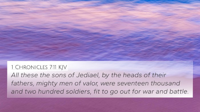 1 Chronicles 7:11 KJV 4K Wallpaper - All these the sons of Jediael, by the heads of - 4K Wallpaper Bible Verse