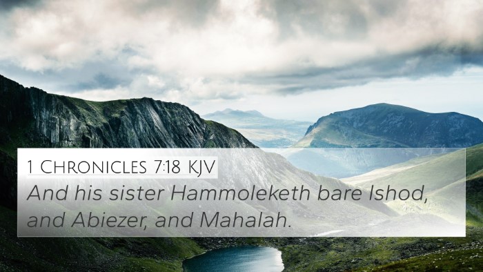1 Chronicles 7:18 KJV 4K Wallpaper - And his sister Hammoleketh bare Ishod, and - 4K Wallpaper Bible Verse