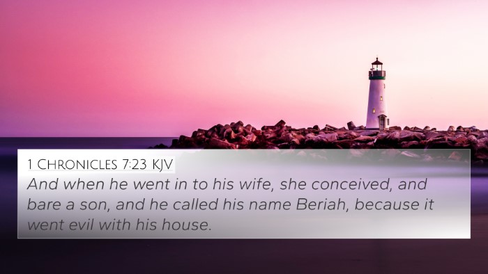 1 Chronicles 7:23 KJV 4K Wallpaper - And when he went in to his wife, she conceived, - 4K Wallpaper Bible Verse