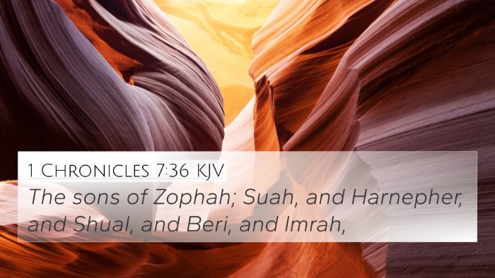 1 Chronicles 7:36 KJV 4K Wallpaper - The sons of Zophah; Suah, and Harnepher, and - 4K Wallpaper Bible Verse