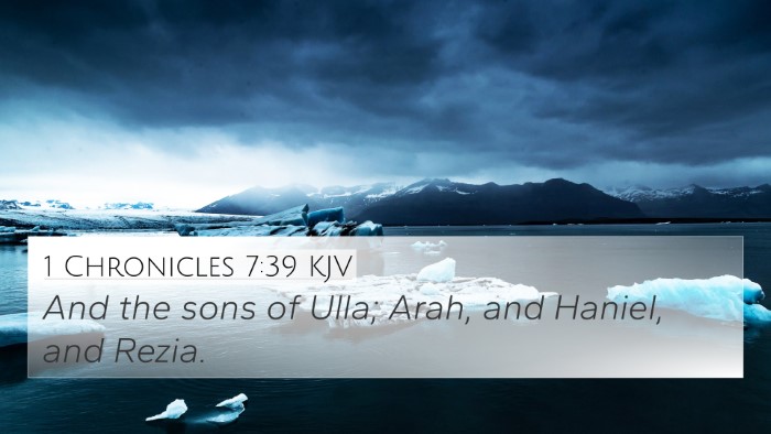 1 Chronicles 7:39 KJV 4K Wallpaper - And the sons of Ulla; Arah, and Haniel, and - 4K Wallpaper Bible Verse