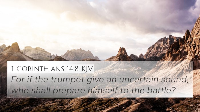 1 Corinthians 14:8 KJV Bible Verse Image
