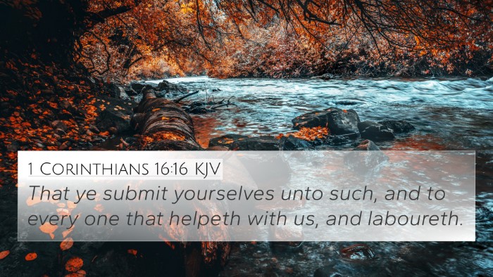 1 Corinthians 16:16 KJV Bible Verse Image