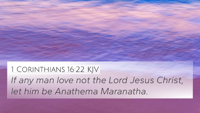 1 Corinthians 16:22 KJV Bible Verse Image