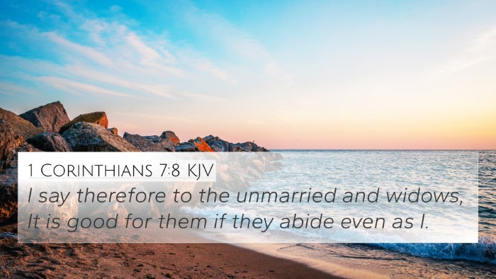 1 Corinthians 7:8 KJV Bible Verse Image