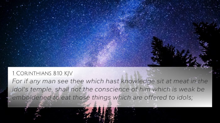 1 Corinthians 8:10 KJV Bible Verse Image