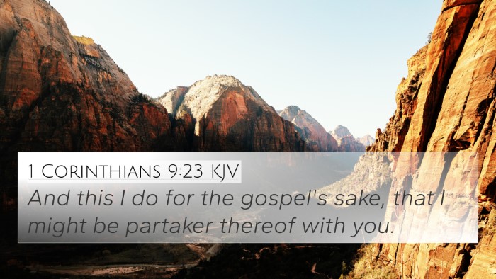 1 Corinthians 9:23 KJV Bible Verse Image