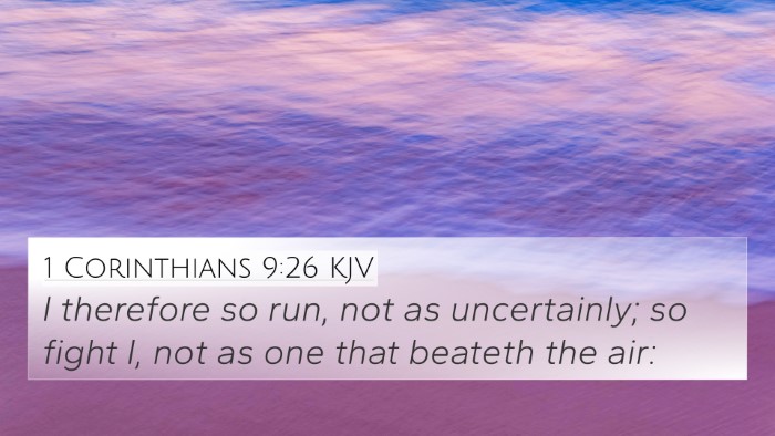 1 Corinthians 9:26 KJV Bible Verse Image