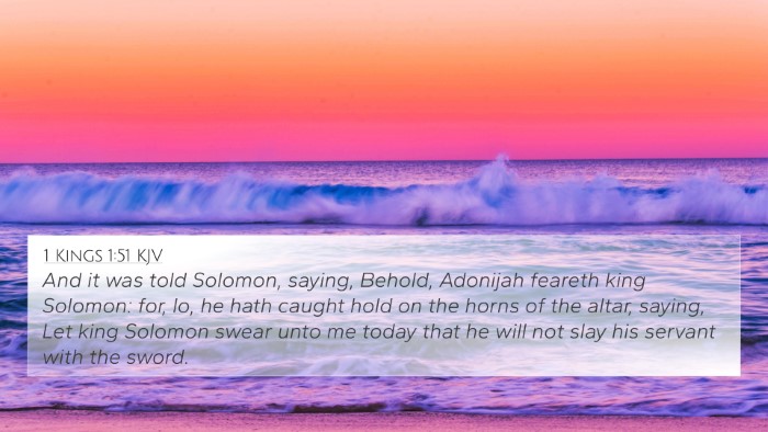 1 Kings 1:51 KJV 4K Wallpaper - And it was told Solomon, saying, Behold, Adonijah - 4K Wallpaper Bible Verse