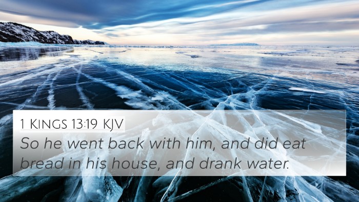 1 Kings 13:19 KJV 4K Wallpaper - So he went back with him, and did eat bread in - 4K Wallpaper Bible Verse