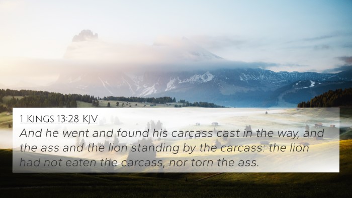 1 Kings 13:28 KJV 4K Wallpaper - And he went and found his carcass cast in the - 4K Wallpaper Bible Verse