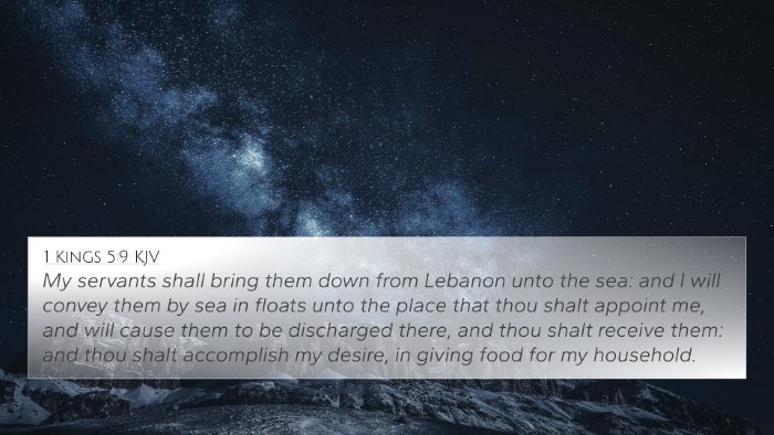 1 Kings 5:9 KJV 4K Wallpaper - My servants shall bring them down from Lebanon - 4K Wallpaper Bible Verse