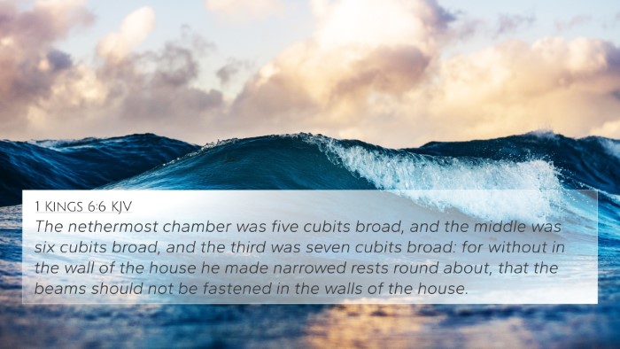 1 Kings 6:6 KJV 4K Wallpaper - The nethermost chamber was five cubits broad, and - 4K Wallpaper Bible Verse