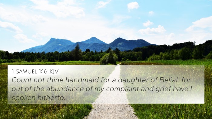1 Samuel 1:16 KJV Bible Verse Image