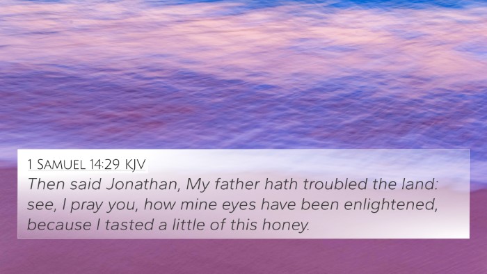 1 Samuel 14:29 KJV Bible Verse Image