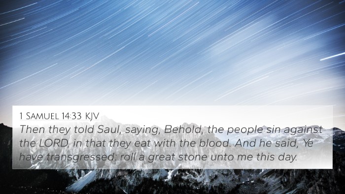 1 Samuel 14:33 KJV Bible Verse Image