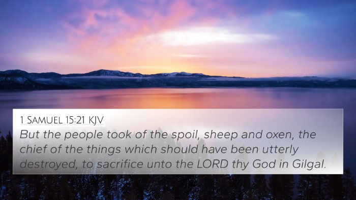 1 Samuel 15:21 KJV Bible Verse Image