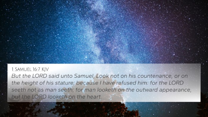 1 Samuel 16:7 KJV Bible Verse Image