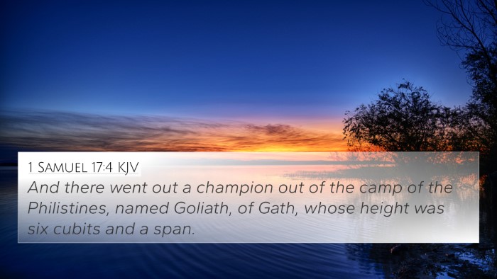 1 Samuel 17:4 KJV Bible Verse Image