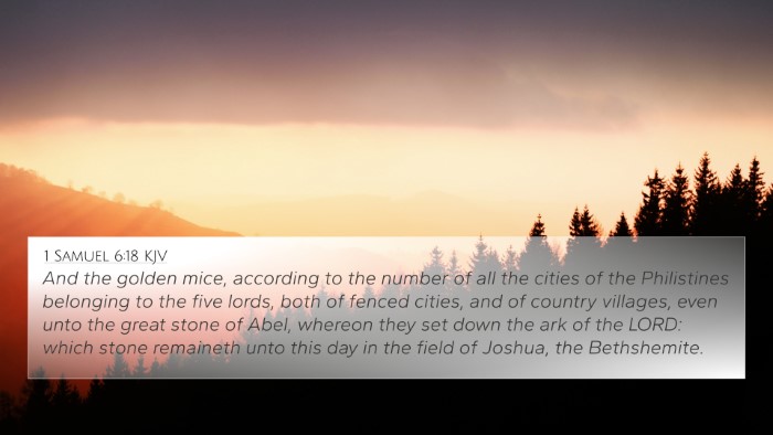 1 Samuel 6:18 KJV 4K Wallpaper - And the golden mice, according to the number of - 4K Wallpaper Bible Verse