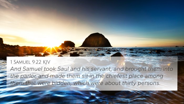 1 Samuel 9:22 KJV 4K Wallpaper - And Samuel took Saul and his servant, and brought - 4K Wallpaper Bible Verse