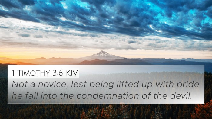1 Timothy 3:6 KJV Bible Verse Image