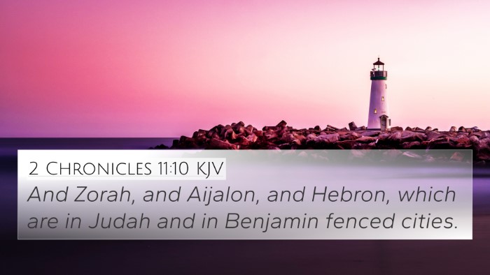 2 Chronicles 11:10 KJV Bible Verse Image