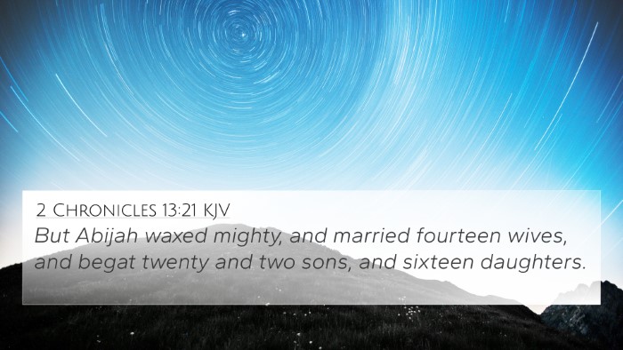 2 Chronicles 13:21 KJV 4K Wallpaper - But Abijah waxed mighty, and married fourteen - 4K Wallpaper Bible Verse
