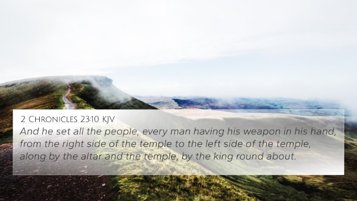 2 Chronicles 23:10 KJV 4K Wallpaper - And he set all the people, every man having his - 4K Wallpaper Bible Verse