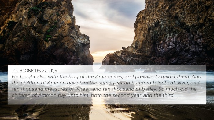 2 Chronicles 27:5 KJV 4K Wallpaper - He fought also with the king of the Ammonites, - 4K Wallpaper Bible Verse