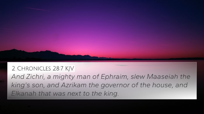 2 Chronicles 28:7 KJV Bible Verse Image