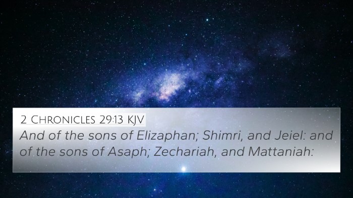 2 Chronicles 29:13 KJV 4K Wallpaper - And of the sons of Elizaphan; Shimri, and Jeiel: - 4K Wallpaper Bible Verse