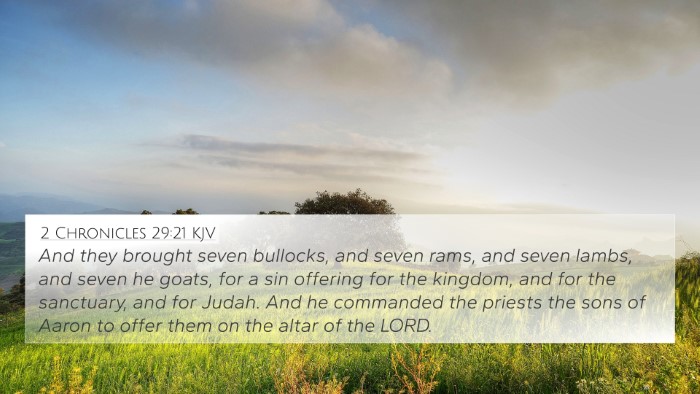 2 Chronicles 29:21 KJV Bible Verse Image