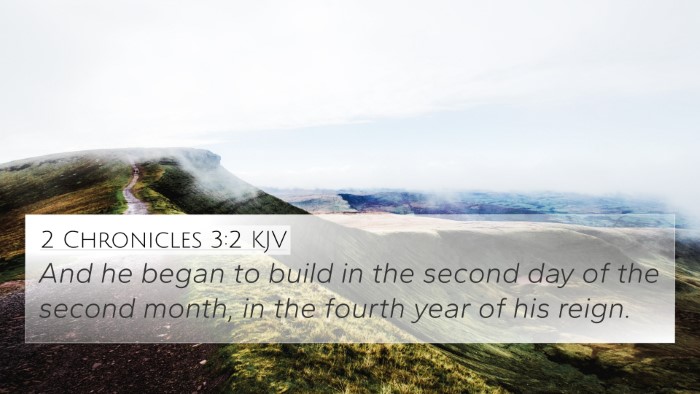 2 Chronicles 3:2 KJV 4K Wallpaper - And he began to build in the second day of the - 4K Wallpaper Bible Verse