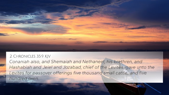 2 Chronicles 35:9 KJV Bible Verse Image