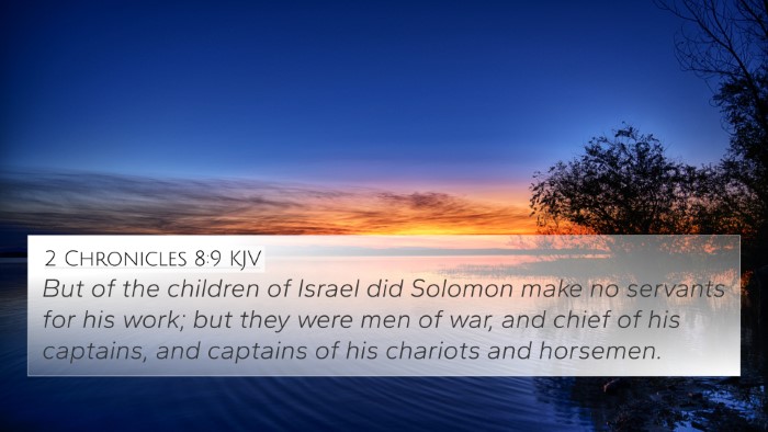 2 Chronicles 8:9 KJV Bible Verse Image